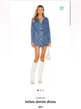 superdown Kelsie Denim Shirt Dress - Medium Blue NWT